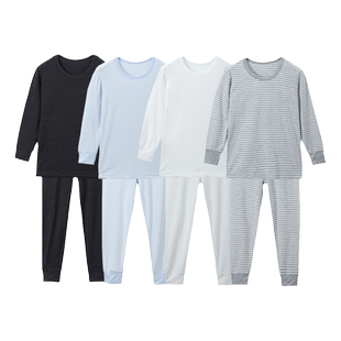 儿童莫代尔秋衣秋裤男童圆领薄款春秋女童衬衣裤内衣打底衫裤套装