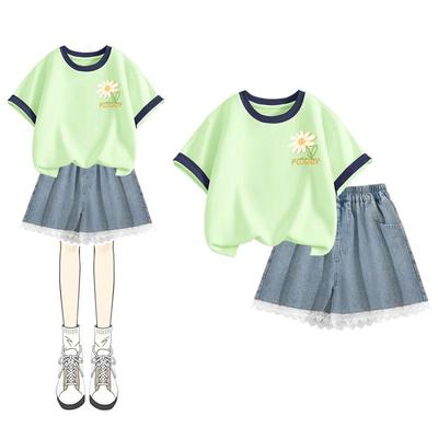 真维斯集团女童夏套装纯棉短袖