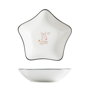 新品五角盘子创意网红深盘可爱的餐具早餐水果碗不规则卡通深碟子