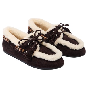 fed加绒乐福鞋冬季新款女鞋串珠毛毛鞋保暖懒人单鞋女S1205-ZC739