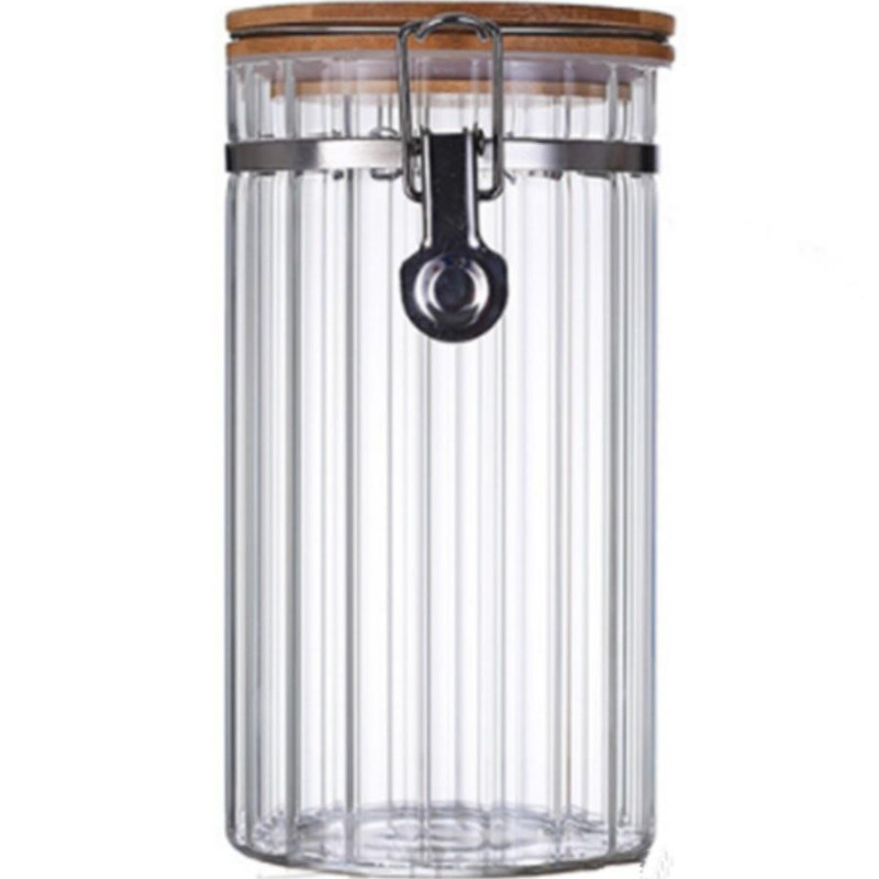 高硼硅玻璃密封罐家用木质盖罐子储物罐大号五谷杂粮罐茶叶糖果罐