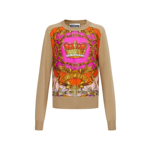 Moschino/莫斯奇诺  女士皇冠图案套头毛衣
