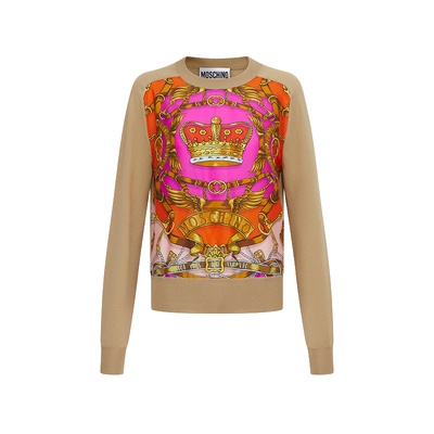 Moschino/莫斯奇诺  女士皇冠图案套头毛衣