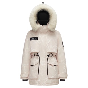 波司登羽绒服女中长款小个子白色派克服收腰加厚极寒鹅绒零下20度