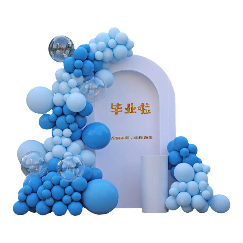 ins彼得兔蓝色系气球链造型男孩生日派对幼儿园六一毕业活动装饰