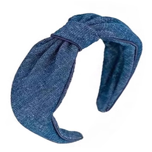 刘亦菲同款牛仔蓝色发箍女2026新款复古高颅顶头箍百搭气质压发卡