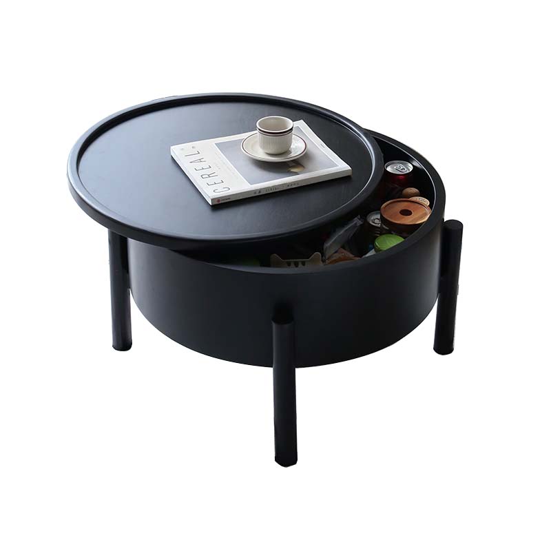 圆形可旋转台面大容量储物茶几