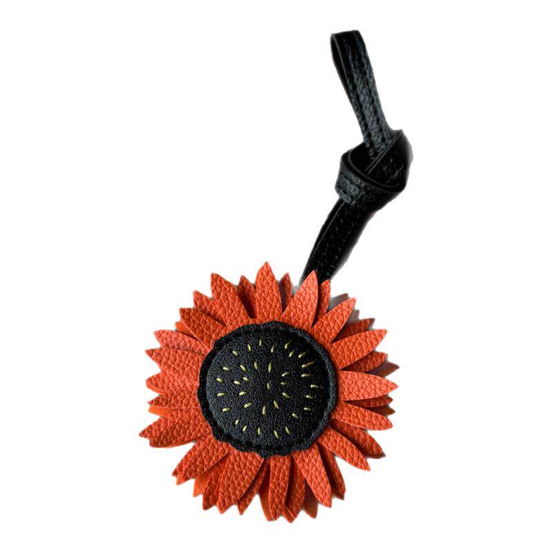 太阳花包挂件设计师原创Sunflower手工皮车钥匙挂件小众高级礼物