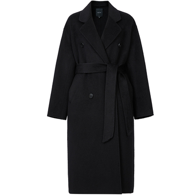 MOFAN摩凡冬新款陨石黑毛呢外套