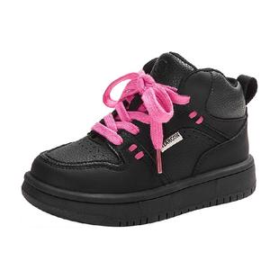 意尔康秋冬透气高帮板鞋男童女童运动鞋减震耐磨防滑橡胶底童鞋