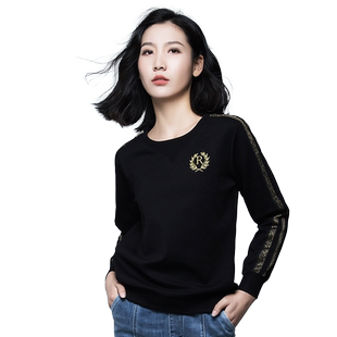 圆领黑色卫衣女款2026新款春秋装港味chic上衣欧货衣服女外套