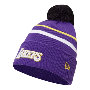 NBA官方New Era冬季新品湖人Statement Edition针织帽男女同款