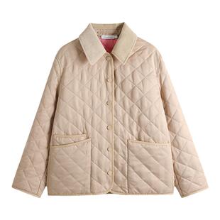 Forevercan2022秋冬代gou都难抢的B家菱格黄金小棉袄棉服双面穿女