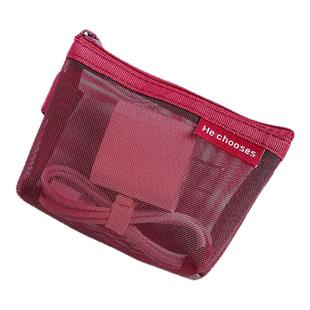 氛围装饰品礼物透明尼龙收纳包加厚网纱便携旅行分装零钱包卡数据线耳机线钥匙U盘盾杂物多功能化妆