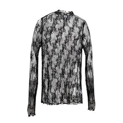 大码多色半高领蕾丝打底衫