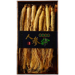 东北特产长白山人参白参6年根250克原皮生晒参整支干人参礼盒泡酒