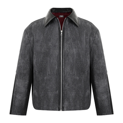 WESSK蛇纹拼接机车夹克