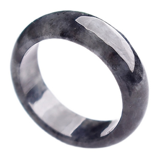 自选 高品质天然A货乌鸡种翡翠戒指水草飘花玉戒指黑玉石指环男女