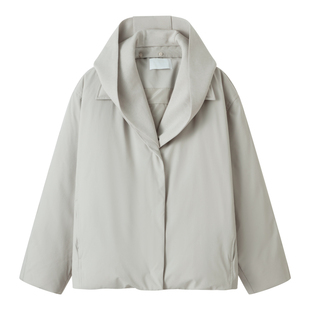 AMOR禾末“冬日岛屿”安心白鸭绒连帽可拆卸羊毛空气层围巾羽绒服