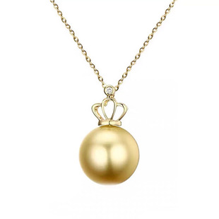 18K金扣头吊坠挂坠项坠空托光面皇冠如意加厚素金玫瑰金diy配件