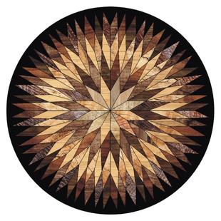 牛皮图案地毯圆形地毯客厅茶几沙发毯转椅衣帽间床边毯比利时圈绒