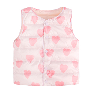 儿童羽绒马甲90白鸭绒洋气冬装男童女童轻薄保暖内胆宝宝羽绒背心