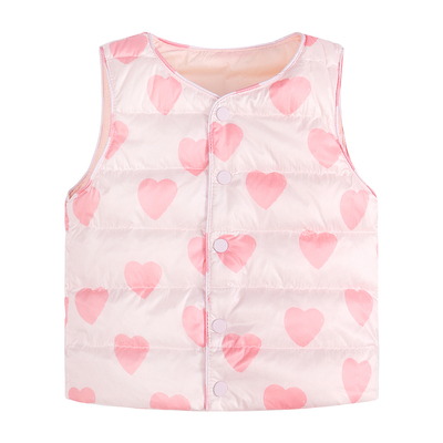 90白鸭绒儿童印花羽绒马甲90-150