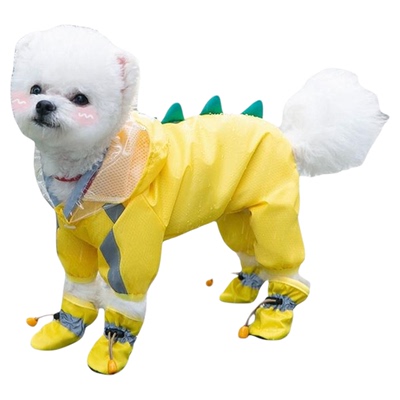 恐龙小狗狗雨衣四脚防水全包泰迪比熊小型犬中型大型犬护肚子雨披