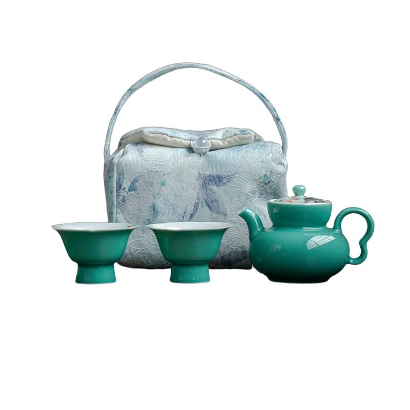 松石兰纯手绘兰花陶瓷茶具