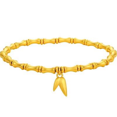 周六福黄金手链女计价古法手串节节高升金镯子送女生节日礼物