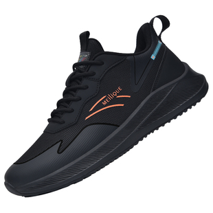 鞋子男款2025新款冬季黑色男士运动鞋网面百搭男鞋防臭透气休闲鞋