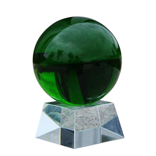 绿色水晶球珍藏饰品绿幽灵门店客厅隔断玄关摆放办公桌家居摆件