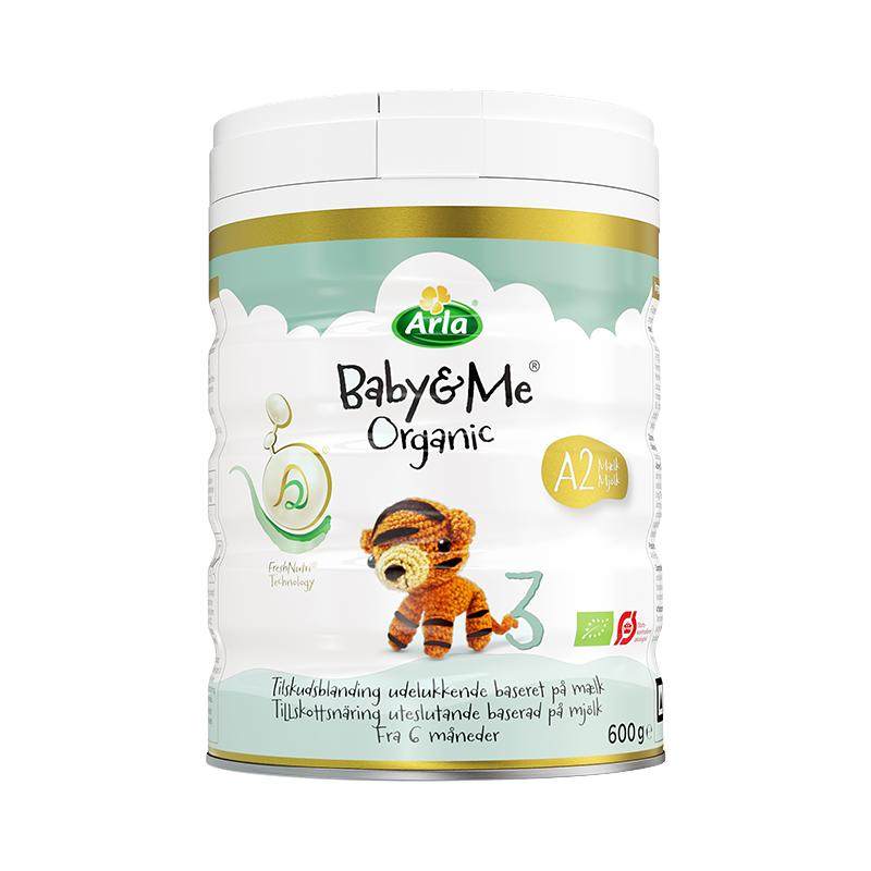 Arla宝贝与我 丹麦进口 有机A2 白金罐 婴幼儿奶粉 3段600g 1-3岁