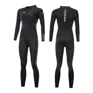 3/5mm加厚防寒长袖连体潜水服浮潜冲浪专业潜水衣女保暖泳衣防刺