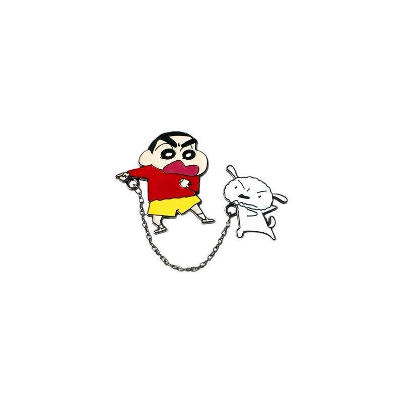 百搭个性日系蜡笔小新链条胸针创意可爱卡通徽章学生衣服书包配饰