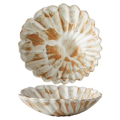 Auramoon复古粗陶异形碗盘碟子