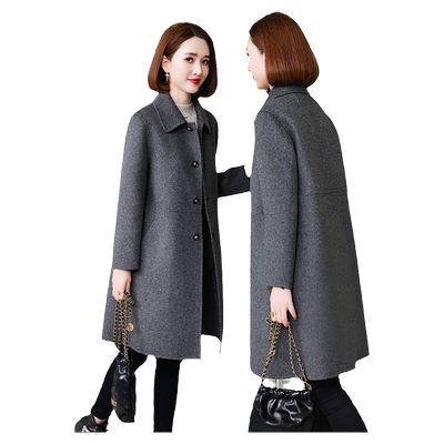 卡若维娅秋冬双面毛呢外套女中长