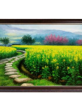 乡村油菜花立体纯手绘现代装饰画