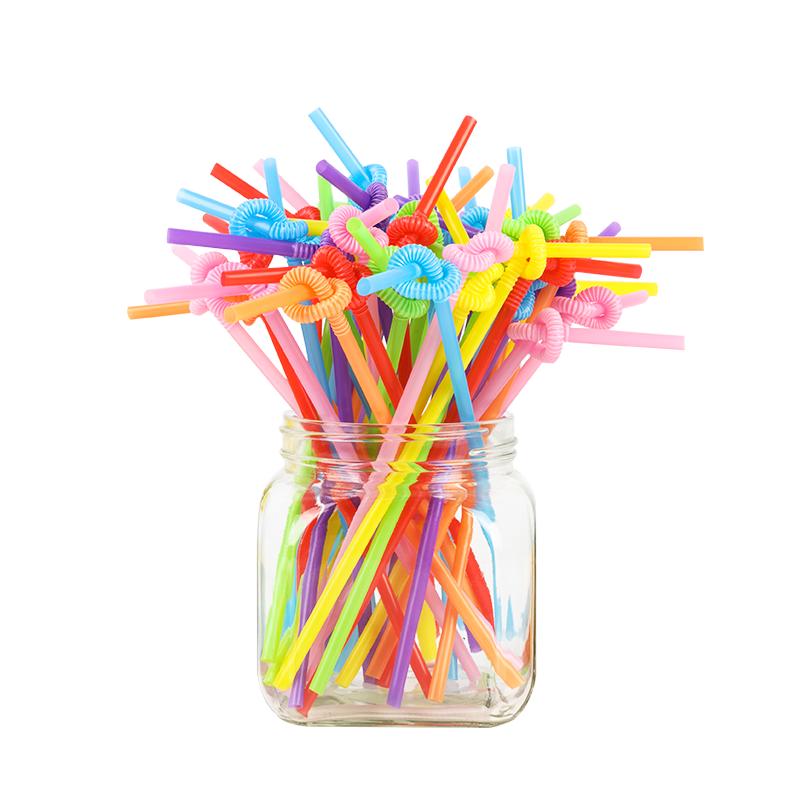 一次性吸管艺术pla可降解聚乳酸可选彩色手工弯曲独立包装食品级p