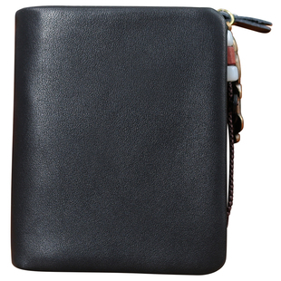 玩爷真皮钱包男短款拉链多卡位卡包大容量三折叠皮夹头层牛皮钱夹