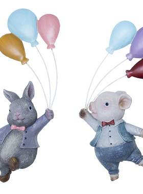 可爱风趣味森林气球墙面小动物