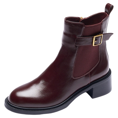 孙怡同款莱尔斯丹加绒切尔西靴子