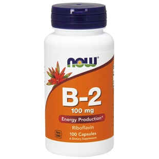 现货美国NOW诺奥维生素B2核黄素100mg100粒胶囊口腔干裂