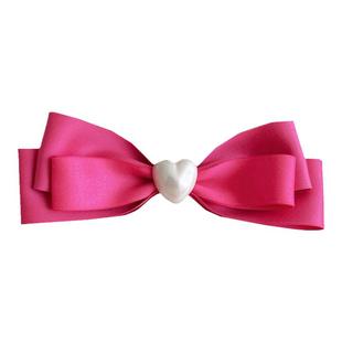 毛晓彤同款芭比玫粉色蝴蝶结爱心发夹顶夹高马尾发饰少女减龄秋款