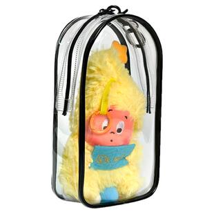 星星人保护套泡泡玛特外出玩偶防尘袋毛绒娃娃挂件15CM透明遛娃包
