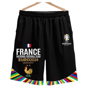 2024欧洲杯法国德国英格兰西班牙葡萄牙队速干短裤子男五分裤中裤