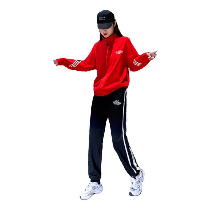 广场舞服装新款套装2023秋季曳步舞宽松晨练运动服纯棉集体比赛服