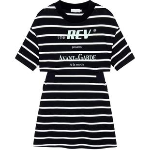 REVAN芮范设计师款质感果冻胶黑白连衣裙RN31101110