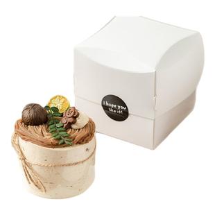 ins风迷你小2/3寸切块蛋糕包装盒四寸巴斯克烘焙法式西点打包盒子
