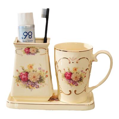 陶瓷浴室3件套美式单人漱口杯